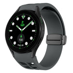 Richard 磁性摺疊黑色扣矽膠錶帶，適用於 Samsung Galaxy Watch 6 40 / 44mm，適用於 Samsung Galaxy Watch 5 Pro 高爾夫版，適用於 Samsung Galaxy Watch 5 高爾夫版