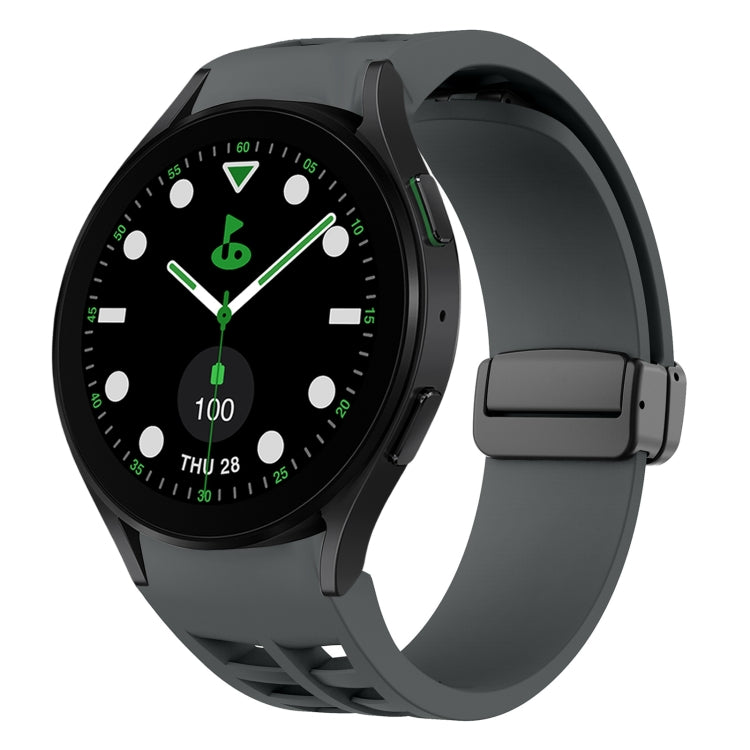 Richard 磁性摺疊黑色扣矽膠錶帶，適用於 Samsung Galaxy Watch 6 40 / 44mm，適用於 Samsung Galaxy Watch 5 Pro 高爾夫版，適用於 Samsung Galaxy Watch 5 高爾夫版