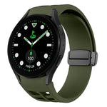 Richard 磁性摺疊黑色扣矽膠錶帶，適用於 Samsung Galaxy Watch 6 40 / 44mm，適用於 Samsung Galaxy Watch 5 Pro 高爾夫版，適用於 Samsung Galaxy Watch 5 高爾夫版