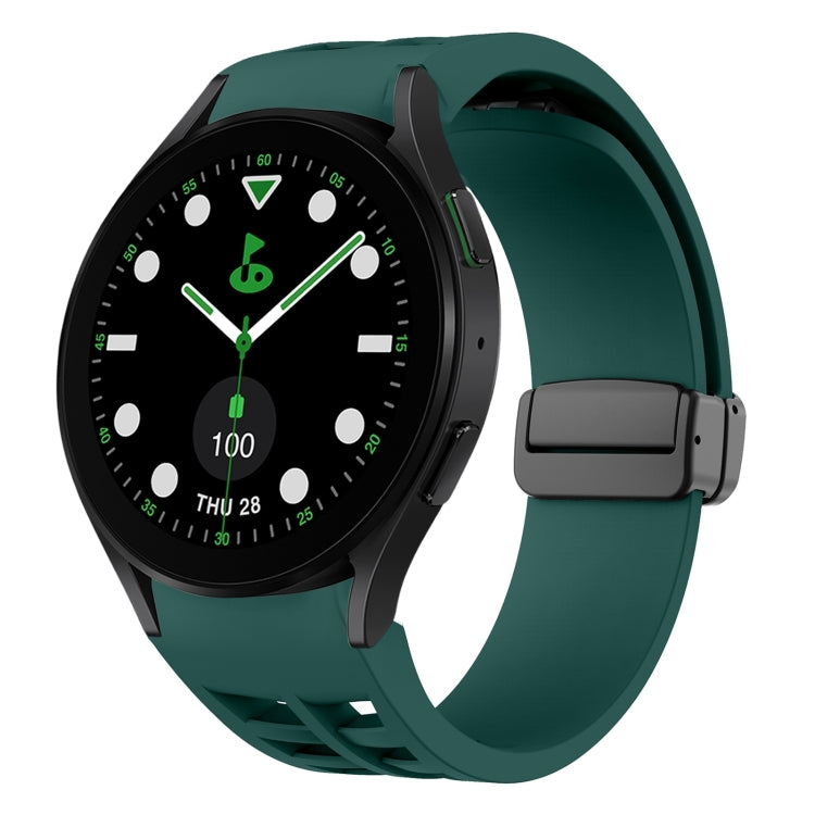 Richard 磁性摺疊黑色扣矽膠錶帶，適用於 Samsung Galaxy Watch 6 40 / 44mm，適用於 Samsung Galaxy Watch 5 Pro 高爾夫版，適用於 Samsung Galaxy Watch 5 高爾夫版
