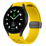 Richard 磁性摺疊黑色扣矽膠錶帶，適用於 Samsung Galaxy Watch 6 40 / 44mm，適用於 Samsung Galaxy Watch 5 Pro 高爾夫版，適用於 Samsung Galaxy Watch 5 高爾夫版