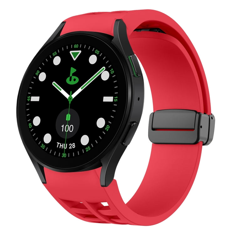 Richard 磁性摺疊黑色扣矽膠錶帶，適用於 Samsung Galaxy Watch 6 40 / 44mm，適用於 Samsung Galaxy Watch 5 Pro 高爾夫版，適用於 Samsung Galaxy Watch 5 高爾夫版
