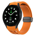 Richard 磁性摺疊黑色扣矽膠錶帶，適用於 Samsung Galaxy Watch 6 40 / 44mm，適用於 Samsung Galaxy Watch 5 Pro 高爾夫版，適用於 Samsung Galaxy Watch 5 高爾夫版