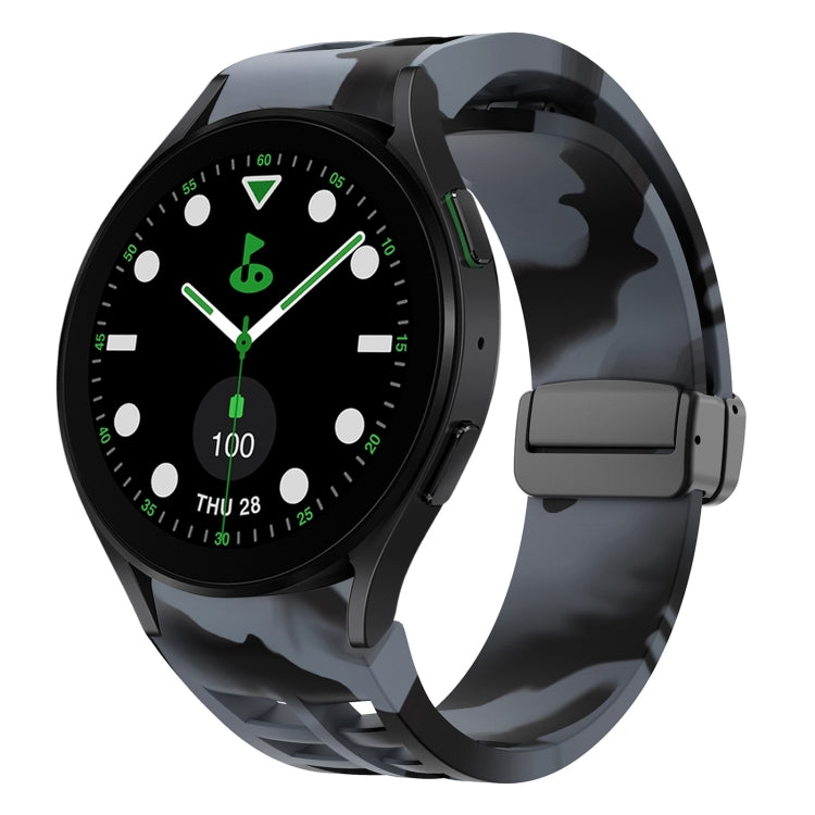 Richard 磁性摺疊黑色扣矽膠錶帶，適用於 Samsung Galaxy Watch 6 40 / 44mm，適用於 Samsung Galaxy Watch 5 Pro 高爾夫版，適用於 Samsung Galaxy Watch 5 高爾夫版