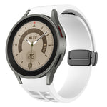 Richard 磁性摺疊黑色扣矽膠錶帶，適用於 Samsung Galaxy Watch 5 40 / 44mm，適用於 Samsung Galaxy Watch 5 Pro 45mm，適用於 Samsung Galaxy Watch 4 40 / 44mm
