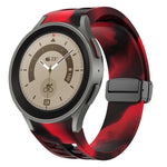 Richard 磁性摺疊黑色扣矽膠錶帶，適用於 Samsung Galaxy Watch 5 40 / 44mm，適用於 Samsung Galaxy Watch 5 Pro 45mm，適用於 Samsung Galaxy Watch 4 40 / 44mm