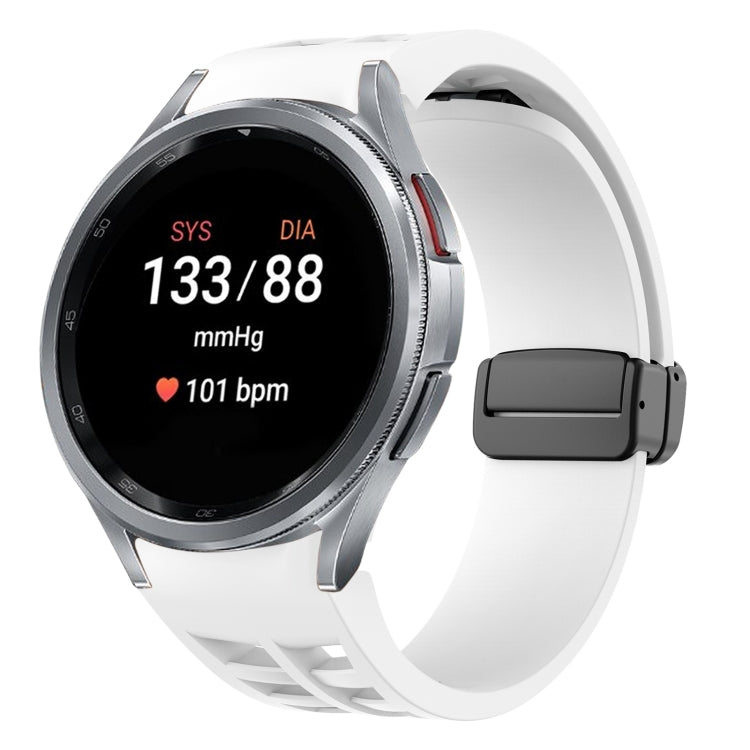 Richard 磁性摺疊黑色扣矽膠錶帶，適用於 Samsung Galaxy Watch FE 40mm，適用於 Samsung Galaxy Watch 7 40 / 44mm，適用於 Samsung Galaxy Watch 6 Classic 43 / 47mm