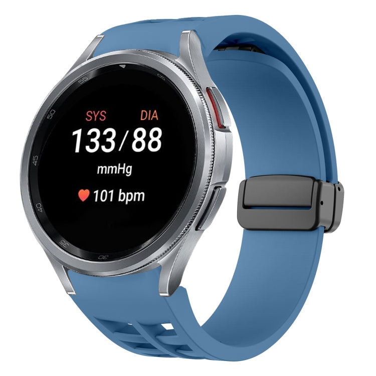 Richard 磁性摺疊黑色扣矽膠錶帶，適用於 Samsung Galaxy Watch FE 40mm，適用於 Samsung Galaxy Watch 7 40 / 44mm，適用於 Samsung Galaxy Watch 6 Classic 43 / 47mm