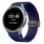 Richard 磁性摺疊黑色扣矽膠錶帶，適用於 Samsung Galaxy Watch FE 40mm，適用於 Samsung Galaxy Watch 7 40 / 44mm，適用於 Samsung Galaxy Watch 6 Classic 43 / 47mm