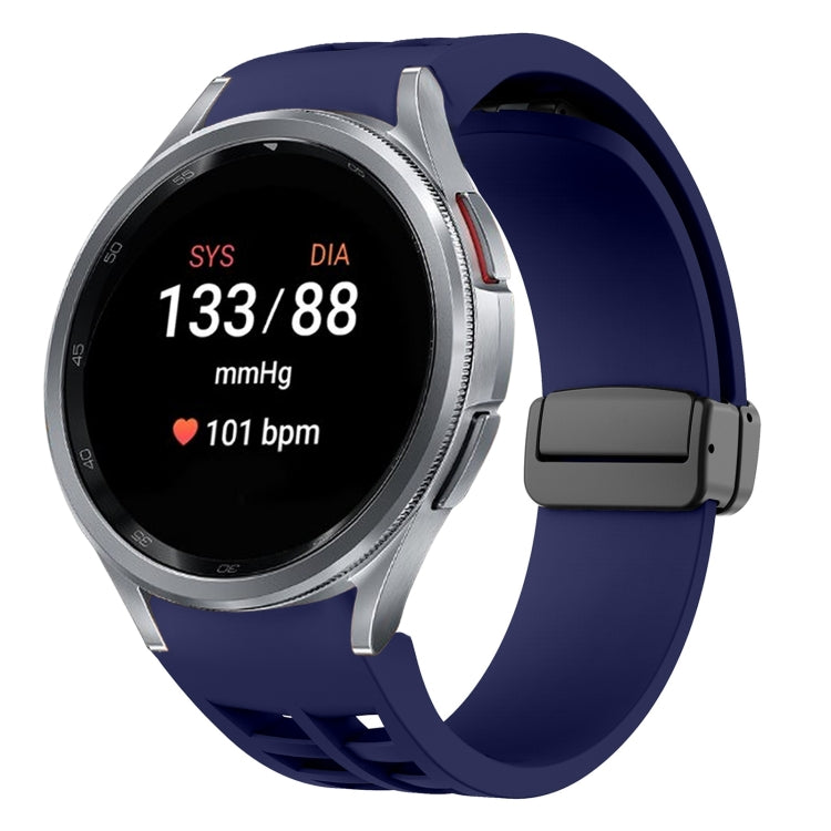 Richard 磁性摺疊黑色扣矽膠錶帶，適用於 Samsung Galaxy Watch FE 40mm，適用於 Samsung Galaxy Watch 7 40 / 44mm，適用於 Samsung Galaxy Watch 6 Classic 43 / 47mm