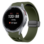 Richard 磁性摺疊黑色扣矽膠錶帶，適用於 Samsung Galaxy Watch FE 40mm，適用於 Samsung Galaxy Watch 7 40 / 44mm，適用於 Samsung Galaxy Watch 6 Classic 43 / 47mm