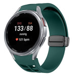 Richard 磁性摺疊黑色扣矽膠錶帶，適用於 Samsung Galaxy Watch FE 40mm，適用於 Samsung Galaxy Watch 7 40 / 44mm，適用於 Samsung Galaxy Watch 6 Classic 43 / 47mm