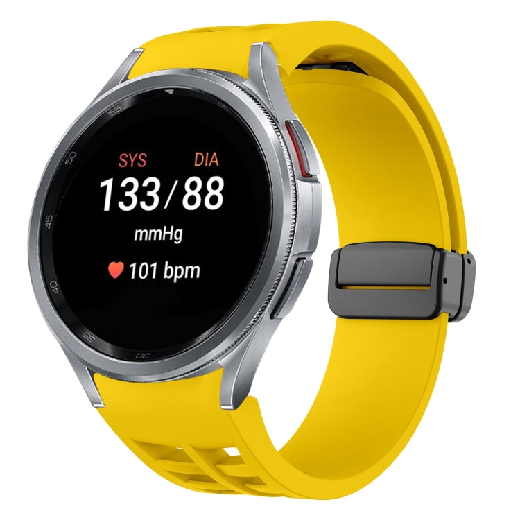 Richard 磁性摺疊黑色扣矽膠錶帶，適用於 Samsung Galaxy Watch FE 40mm，適用於 Samsung Galaxy Watch 7 40 / 44mm，適用於 Samsung Galaxy Watch 6 Classic 43 / 47mm