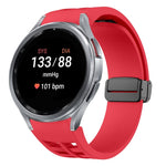 Richard 磁性摺疊黑色扣矽膠錶帶，適用於 Samsung Galaxy Watch FE 40mm，適用於 Samsung Galaxy Watch 7 40 / 44mm，適用於 Samsung Galaxy Watch 6 Classic 43 / 47mm