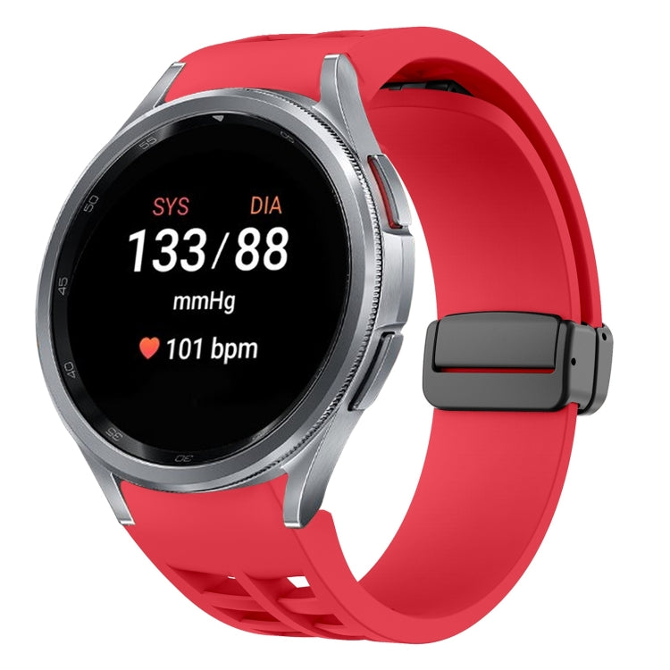 Richard 磁性摺疊黑色扣矽膠錶帶，適用於 Samsung Galaxy Watch FE 40mm，適用於 Samsung Galaxy Watch 7 40 / 44mm，適用於 Samsung Galaxy Watch 6 Classic 43 / 47mm
