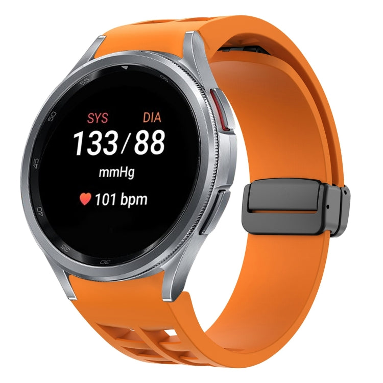 Richard 磁性摺疊黑色扣矽膠錶帶，適用於 Samsung Galaxy Watch FE 40mm，適用於 Samsung Galaxy Watch 7 40 / 44mm，適用於 Samsung Galaxy Watch 6 Classic 43 / 47mm