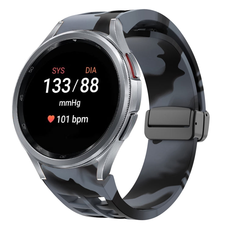 Richard 磁性摺疊黑色扣矽膠錶帶，適用於 Samsung Galaxy Watch FE 40mm，適用於 Samsung Galaxy Watch 7 40 / 44mm，適用於 Samsung Galaxy Watch 6 Classic 43 / 47mm