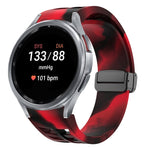 Richard 磁性摺疊黑色扣矽膠錶帶，適用於 Samsung Galaxy Watch FE 40mm，適用於 Samsung Galaxy Watch 7 40 / 44mm，適用於 Samsung Galaxy Watch 6 Classic 43 / 47mm