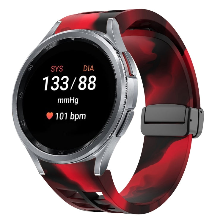 Richard 磁性摺疊黑色扣矽膠錶帶，適用於 Samsung Galaxy Watch FE 40mm，適用於 Samsung Galaxy Watch 7 40 / 44mm，適用於 Samsung Galaxy Watch 6 Classic 43 / 47mm