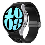 Richard 磁性摺疊黑色扣矽膠錶帶，適用於 Samsung Galaxy Watch 6 40 / 44mm，適用於 Samsung Galaxy Watch 5 Pro 高爾夫版，適用於 Samsung Galaxy Watch 5 高爾夫版