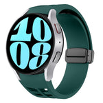 Richard 磁性摺疊黑色扣矽膠錶帶，適用於 Samsung Galaxy Watch 6 40 / 44mm，適用於 Samsung Galaxy Watch 5 Pro 高爾夫版，適用於 Samsung Galaxy Watch 5 高爾夫版