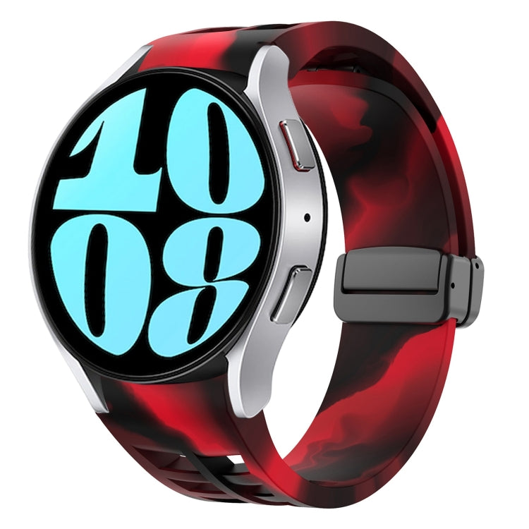 Richard 磁性摺疊黑色扣矽膠錶帶，適用於 Samsung Galaxy Watch 6 40 / 44mm，適用於 Samsung Galaxy Watch 5 Pro 高爾夫版，適用於 Samsung Galaxy Watch 5 高爾夫版