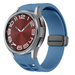 Richard 磁性摺疊黑色扣矽膠錶帶，適用於 Samsung Galaxy Watch FE 40mm，適用於 Samsung Galaxy Watch 7 40 / 44mm，適用於 Samsung Galaxy Watch 6 Classic 43 / 47mm