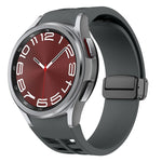Richard 磁性摺疊黑色扣矽膠錶帶，適用於 Samsung Galaxy Watch FE 40mm，適用於 Samsung Galaxy Watch 7 40 / 44mm，適用於 Samsung Galaxy Watch 6 Classic 43 / 47mm