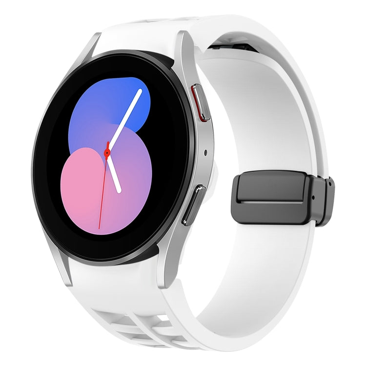 Richard 磁性摺疊黑色扣矽膠錶帶，適用於 Samsung Galaxy Watch 5 40 / 44mm，適用於 Samsung Galaxy Watch 5 Pro 45mm，適用於 Samsung Galaxy Watch 4 40 / 44mm
