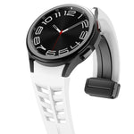 Richard 磁性摺疊黑色扣矽膠錶帶，適用於 Samsung Galaxy Watch 5 40 / 44mm，適用於 Samsung Galaxy Watch 5 Pro 45mm，適用於 Samsung Galaxy Watch 4 40 / 44mm