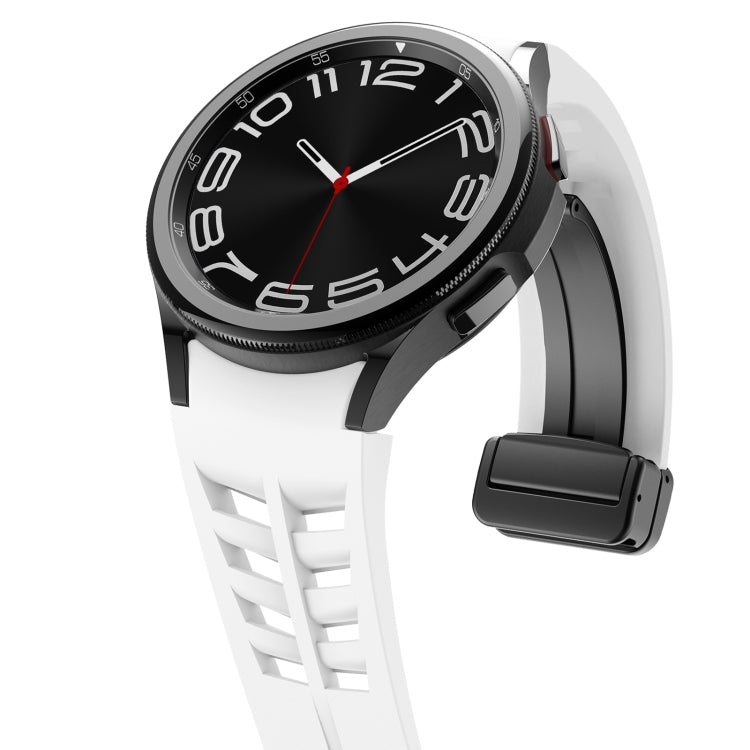 Richard 磁性摺疊黑色扣矽膠錶帶，適用於 Samsung Galaxy Watch 5 40 / 44mm，適用於 Samsung Galaxy Watch 5 Pro 45mm，適用於 Samsung Galaxy Watch 4 40 / 44mm