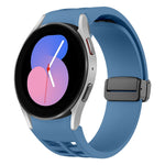 Richard 磁性摺疊黑色扣矽膠錶帶，適用於 Samsung Galaxy Watch 5 40 / 44mm，適用於 Samsung Galaxy Watch 5 Pro 45mm，適用於 Samsung Galaxy Watch 4 40 / 44mm
