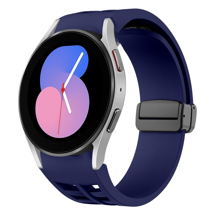 Richard 磁性摺疊黑色扣矽膠錶帶，適用於 Samsung Galaxy Watch 5 40 / 44mm，適用於 Samsung Galaxy Watch 5 Pro 45mm，適用於 Samsung Galaxy Watch 4 40 / 44mm