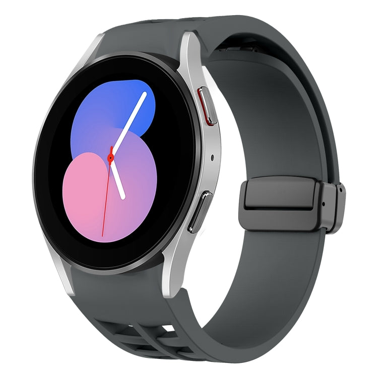 Richard 磁性摺疊黑色扣矽膠錶帶，適用於 Samsung Galaxy Watch 5 40 / 44mm，適用於 Samsung Galaxy Watch 5 Pro 45mm，適用於 Samsung Galaxy Watch 4 40 / 44mm