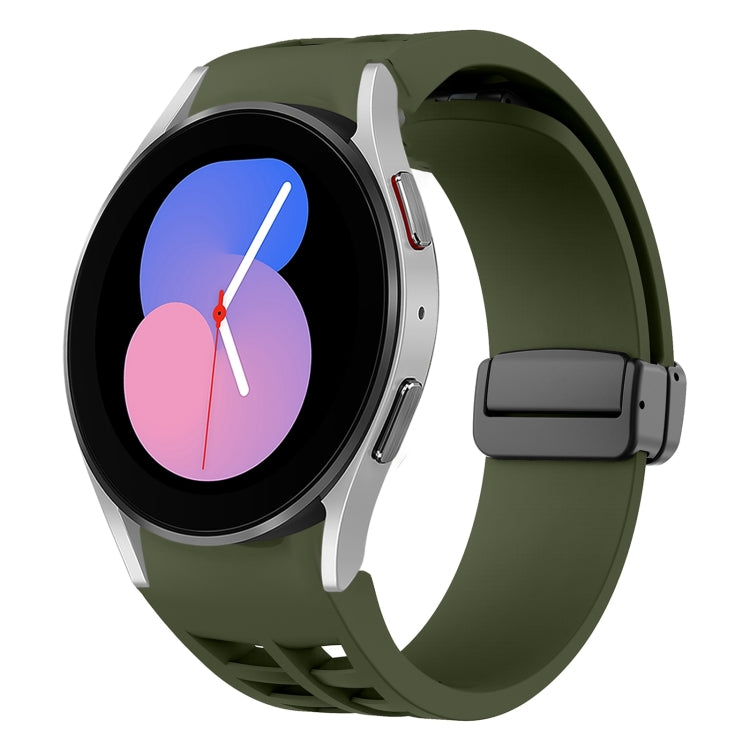 Richard 磁性摺疊黑色扣矽膠錶帶，適用於 Samsung Galaxy Watch 5 40 / 44mm，適用於 Samsung Galaxy Watch 5 Pro 45mm，適用於 Samsung Galaxy Watch 4 40 / 44mm