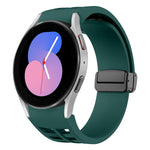 Richard 磁性摺疊黑色扣矽膠錶帶，適用於 Samsung Galaxy Watch 5 40 / 44mm，適用於 Samsung Galaxy Watch 5 Pro 45mm，適用於 Samsung Galaxy Watch 4 40 / 44mm