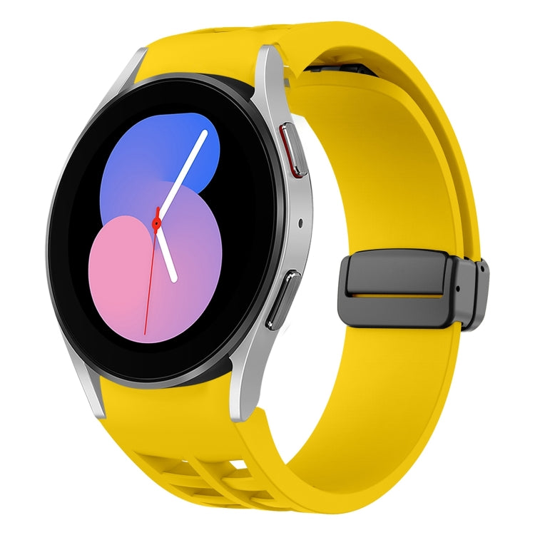 Richard 磁性摺疊黑色扣矽膠錶帶，適用於 Samsung Galaxy Watch 5 40 / 44mm，適用於 Samsung Galaxy Watch 5 Pro 45mm，適用於 Samsung Galaxy Watch 4 40 / 44mm