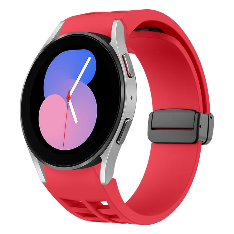 Richard 磁性摺疊黑色扣矽膠錶帶，適用於 Samsung Galaxy Watch 5 40 / 44mm，適用於 Samsung Galaxy Watch 5 Pro 45mm，適用於 Samsung Galaxy Watch 4 40 / 44mm