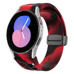 Richard 磁性摺疊黑色扣矽膠錶帶，適用於 Samsung Galaxy Watch 5 40 / 44mm，適用於 Samsung Galaxy Watch 5 Pro 45mm，適用於 Samsung Galaxy Watch 4 40 / 44mm