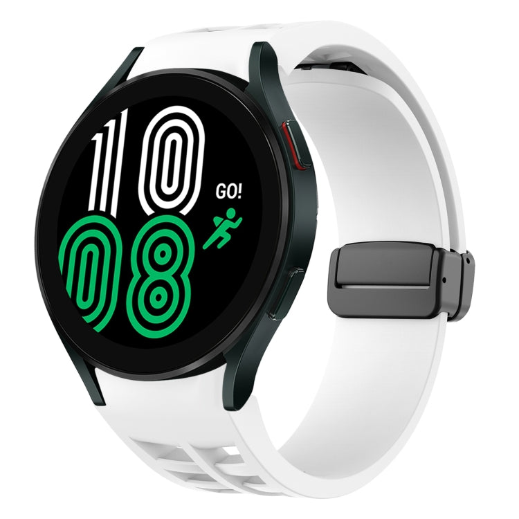 Richard 磁性摺疊黑色扣矽膠錶帶，適用於 Samsung Galaxy Watch 5 40 / 44mm，適用於 Samsung Galaxy Watch 5 Pro 45mm，適用於 Samsung Galaxy Watch 4 40 / 44mm
