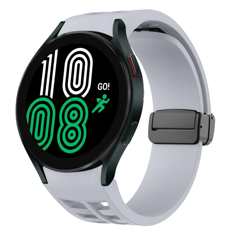 Richard 磁性摺疊黑色扣矽膠錶帶，適用於 Samsung Galaxy Watch 5 40 / 44mm，適用於 Samsung Galaxy Watch 5 Pro 45mm，適用於 Samsung Galaxy Watch 4 40 / 44mm