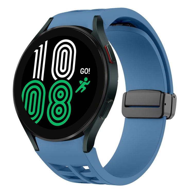 Richard 磁性摺疊黑色扣矽膠錶帶，適用於 Samsung Galaxy Watch 5 40 / 44mm，適用於 Samsung Galaxy Watch 5 Pro 45mm，適用於 Samsung Galaxy Watch 4 40 / 44mm