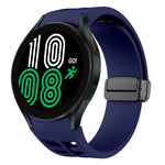 Richard 磁性摺疊黑色扣矽膠錶帶，適用於 Samsung Galaxy Watch 5 40 / 44mm，適用於 Samsung Galaxy Watch 5 Pro 45mm，適用於 Samsung Galaxy Watch 4 40 / 44mm