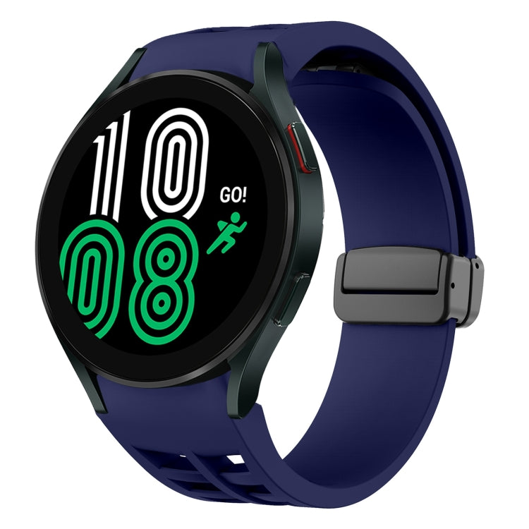 Richard 磁性摺疊黑色扣矽膠錶帶，適用於 Samsung Galaxy Watch 5 40 / 44mm，適用於 Samsung Galaxy Watch 5 Pro 45mm，適用於 Samsung Galaxy Watch 4 40 / 44mm