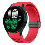 Richard 磁性摺疊黑色扣矽膠錶帶，適用於 Samsung Galaxy Watch 5 40 / 44mm，適用於 Samsung Galaxy Watch 5 Pro 45mm，適用於 Samsung Galaxy Watch 4 40 / 44mm