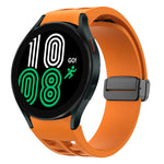 Richard 磁性摺疊黑色扣矽膠錶帶，適用於 Samsung Galaxy Watch 5 40 / 44mm，適用於 Samsung Galaxy Watch 5 Pro 45mm，適用於 Samsung Galaxy Watch 4 40 / 44mm