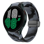Richard 磁性摺疊黑色扣矽膠錶帶，適用於 Samsung Galaxy Watch 5 40 / 44mm，適用於 Samsung Galaxy Watch 5 Pro 45mm，適用於 Samsung Galaxy Watch 4 40 / 44mm