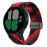Richard 磁性摺疊黑色扣矽膠錶帶，適用於 Samsung Galaxy Watch 5 40 / 44mm，適用於 Samsung Galaxy Watch 5 Pro 45mm，適用於 Samsung Galaxy Watch 4 40 / 44mm