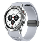 Richard Magnetic Folding Black Buckle Silicone Watch Band, For Samsung Galaxy Watch 4 classic 42 / 46mm
