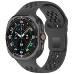 For Samsung Galaxy Watch Ultra 47mm Holes Style Square Buckle Solid Color Silicone Watch Band